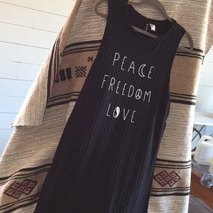 Peace Freedom Love Duster tank